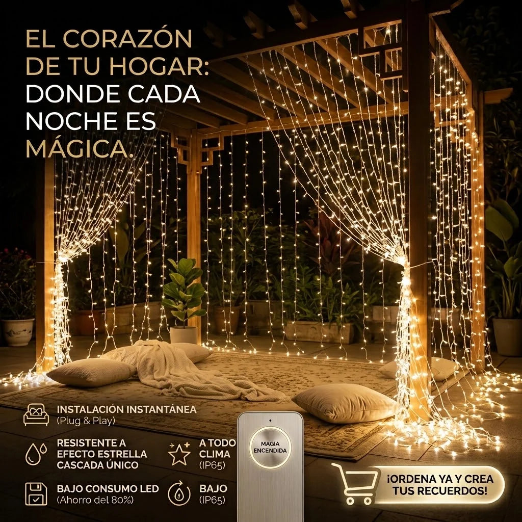 Veluz - Cortina de luz cálida que viste tu hogar - 3x2 M