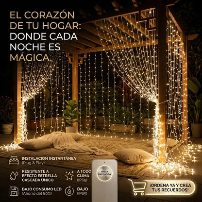 Veluz - Cortina de luz cálida que viste tu hogar - 3x2 M
