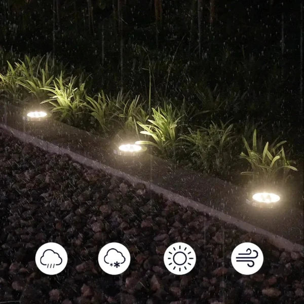 Jardilux - Tu patio brilla de noche sin pagar más - Pack Estacas Solares Jardineros