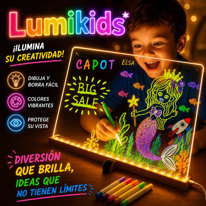 LumiKids – Se carga, se ilumina y eres un artista  -  Pizarra LED + Lapices