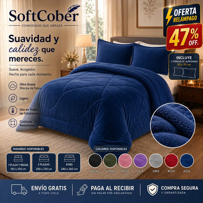 SoftCober - Suavidad y calidez que mereces. - Cobertor + Fundas de almohadas.