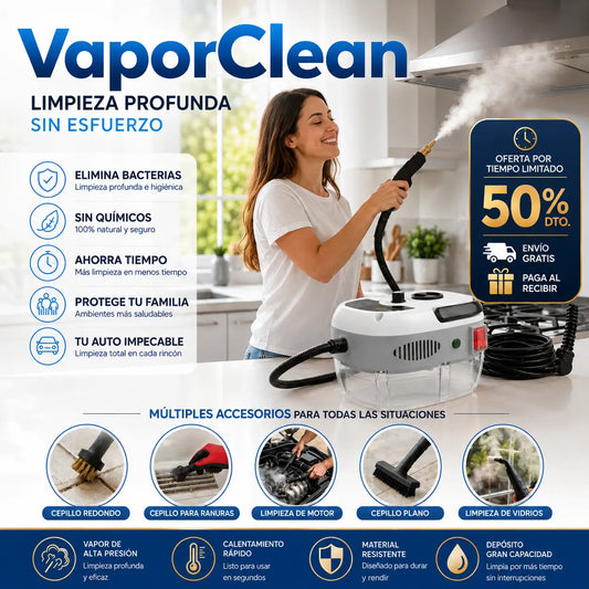 VaporClean -Limpieza a vapor de alta potencia, cero esfuerzo