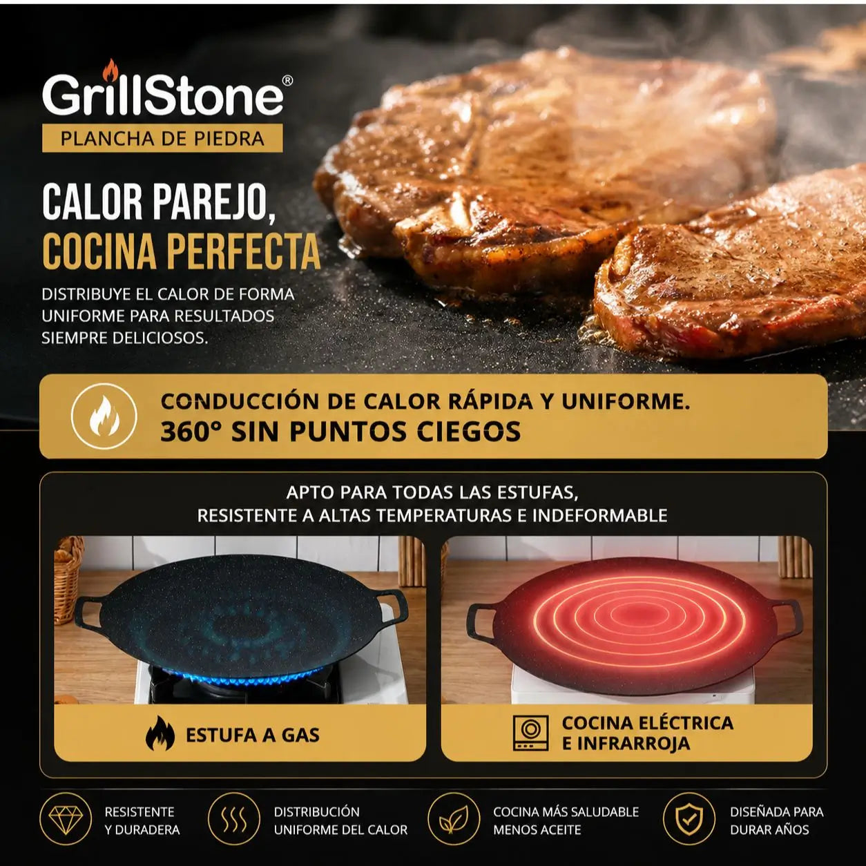 GrillStone - tu parrilla en casa adentro o al aire libre