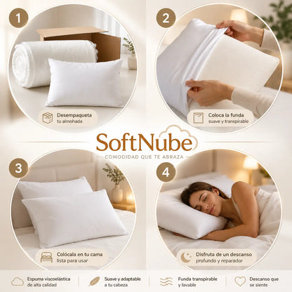 SoftNube - Descanso real toda la noche, despierta sin dolor - 2 Almohadas