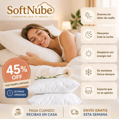 SoftNube - Descanso real toda la noche, despierta sin dolor - 2 Almohadas