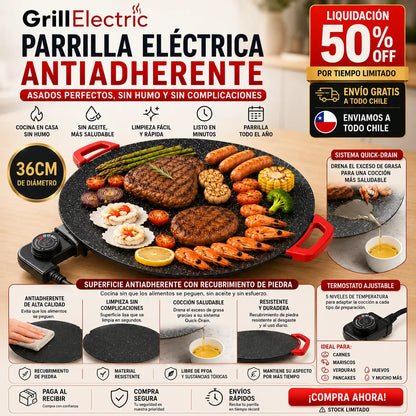 GrillElectric - Asados en casa, cuando quieras - 36cm