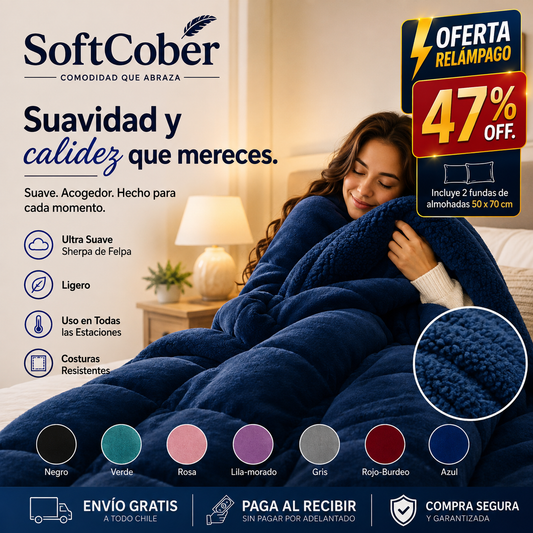 SoftCober - Suavidad y calidez que mereces. - Cobertor + Fundas de almohadas.