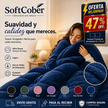 SoftCober - Suavidad y calidez que mereces. - Cobertor + Fundas de almohadas.