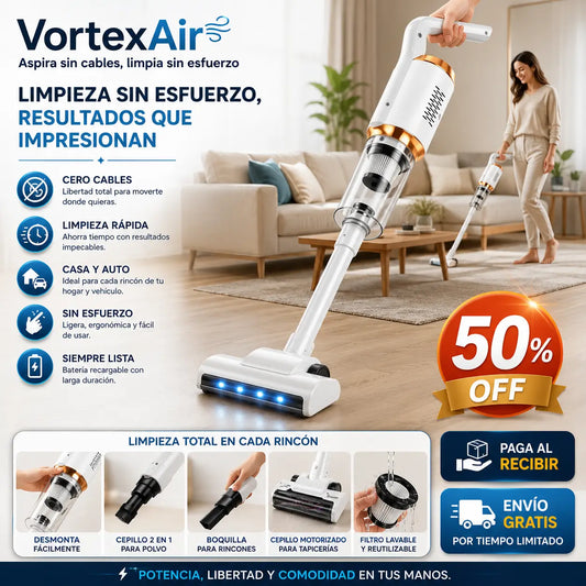VortexAir - Aspira sin cables, limpia sin esfuerzo