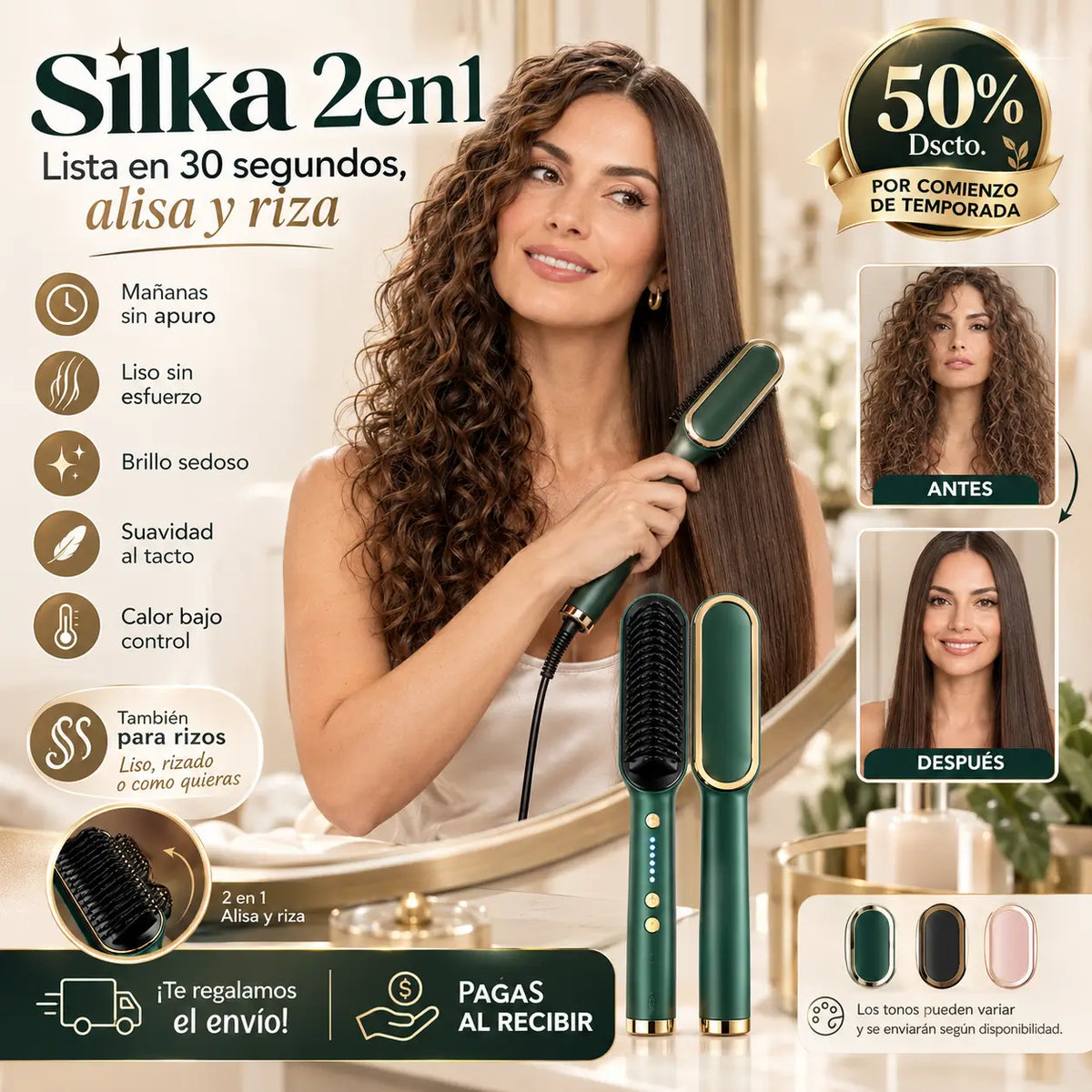 Silka 2en1 - Lista en 30 segundos, alisa y riza