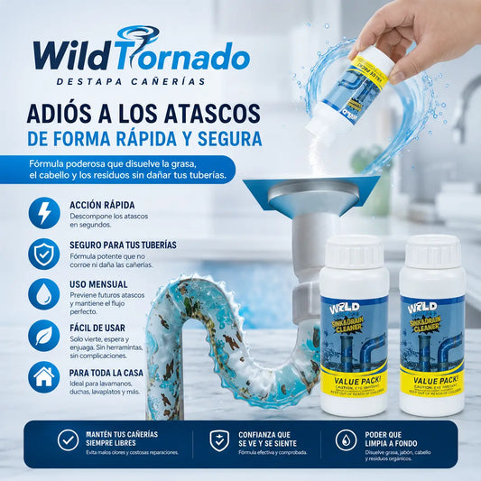 WildTornado - Potente limpiador de desagües