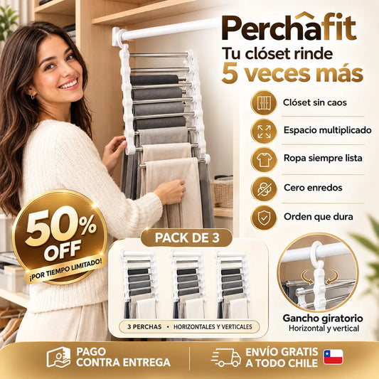 PerchaFit - Tu clóset rinde 5 veces más - PACK 3 Percheros