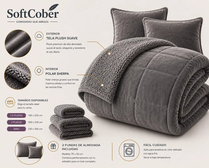 SoftCober - Suavidad y calidez que mereces. - Cobertor + Fundas de almohadas.