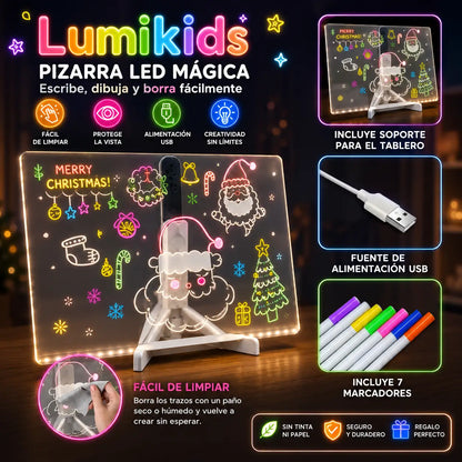 LumiKids – Se carga, se ilumina y eres un artista  -  Pizarra LED + Lapices