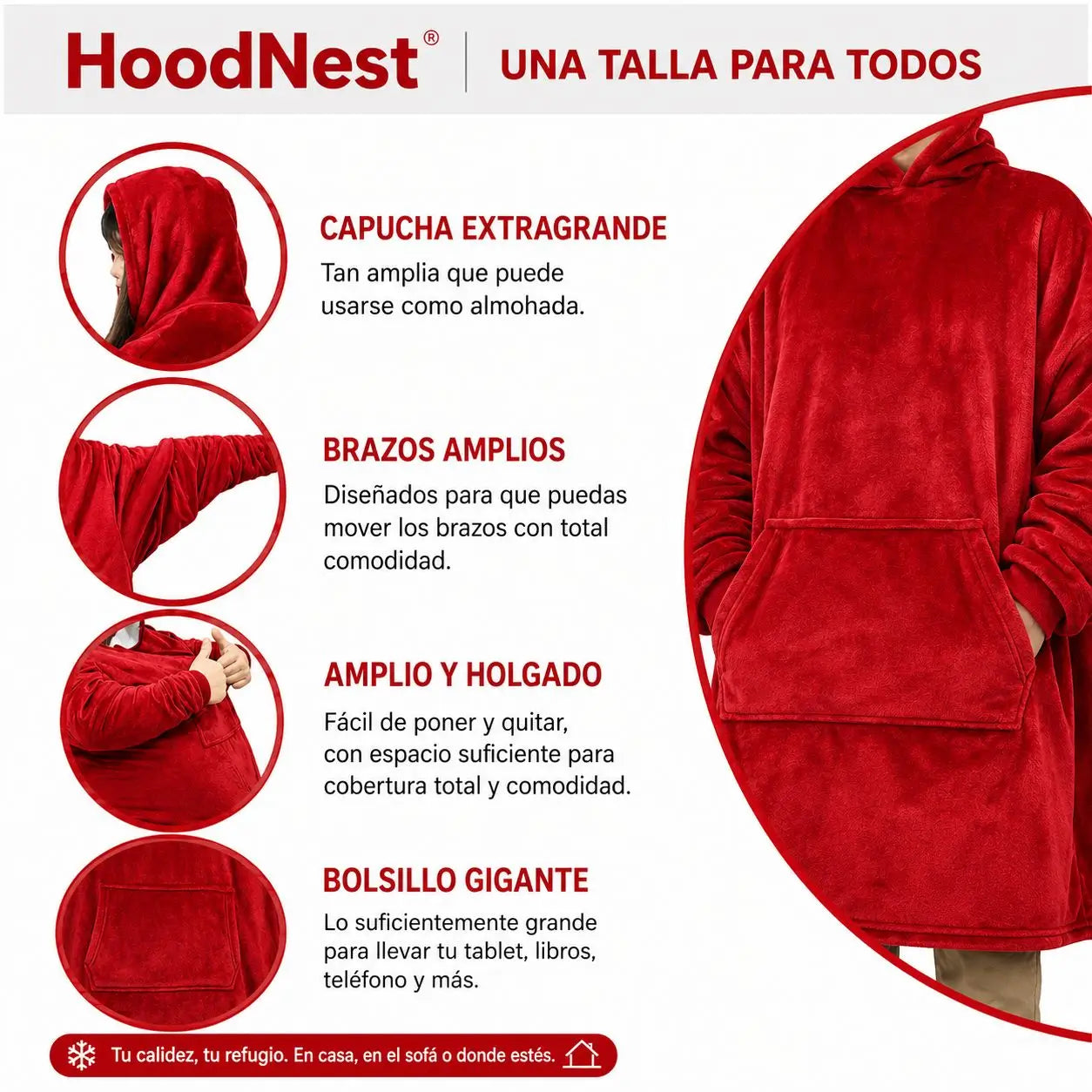 HoodNest®  - Calor de pies a cabeza, sin dejar de moverte