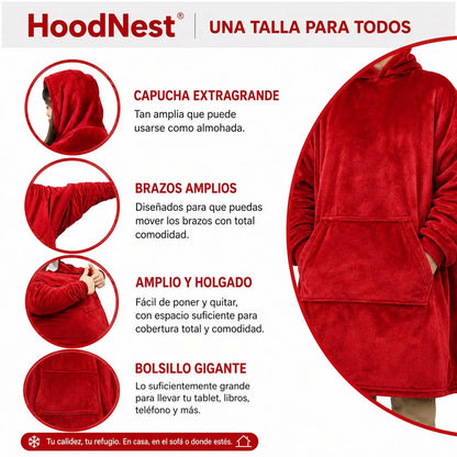 HoodNest®  - Calor de pies a cabeza, sin dejar de moverte