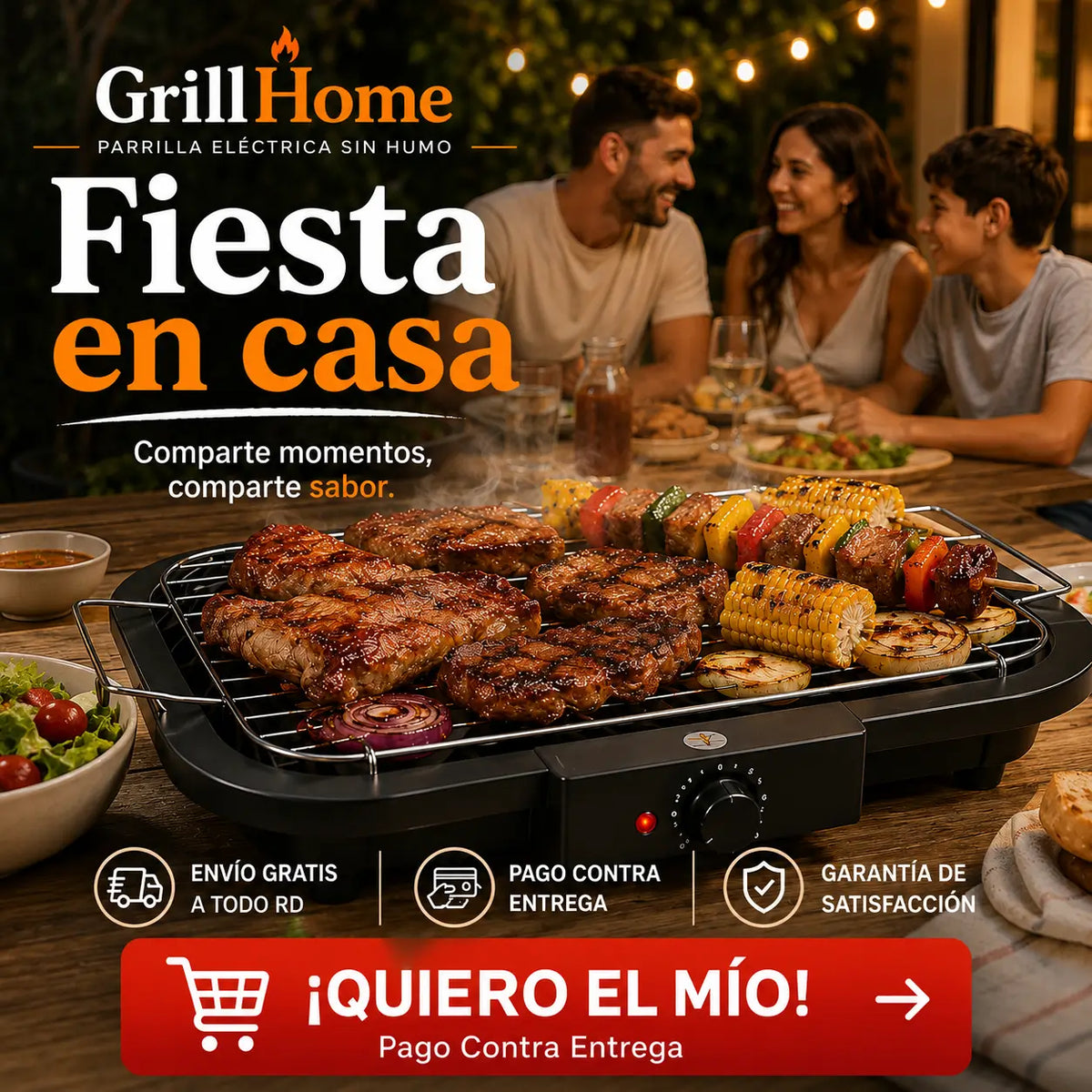 GrillHome - Parrilla lista para el 18 sin humo ni estrés