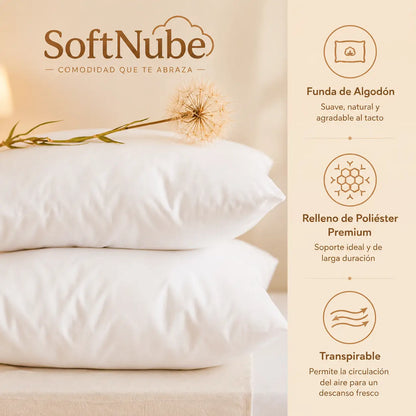 SoftNube - Descanso real toda la noche, despierta sin dolor - 2 Almohadas