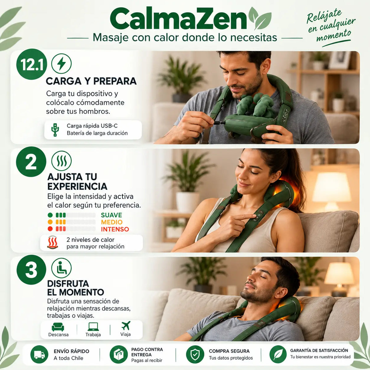 CalmaZen - Masaje con calor donde lo necesitas