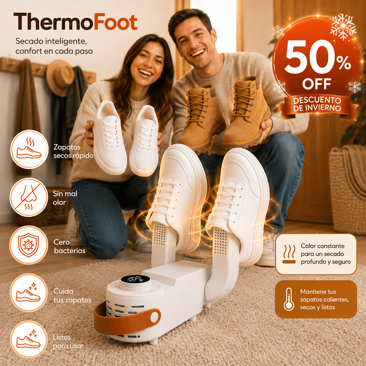 ThermoFoot - Zapatos secos y sin bacterias, listos para usar