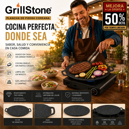 GrillStone - tu parrilla en casa adentro o al aire libre