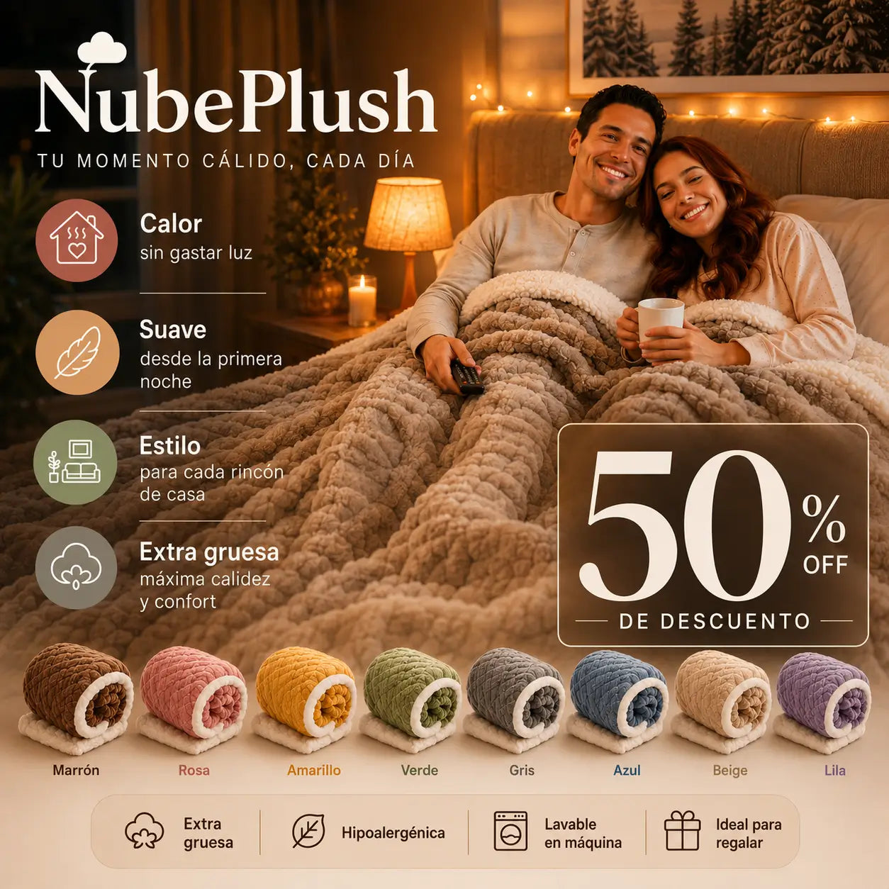 NubePlush - Tu rincón cálido estas noches y días de frío - 200X230 (2P)