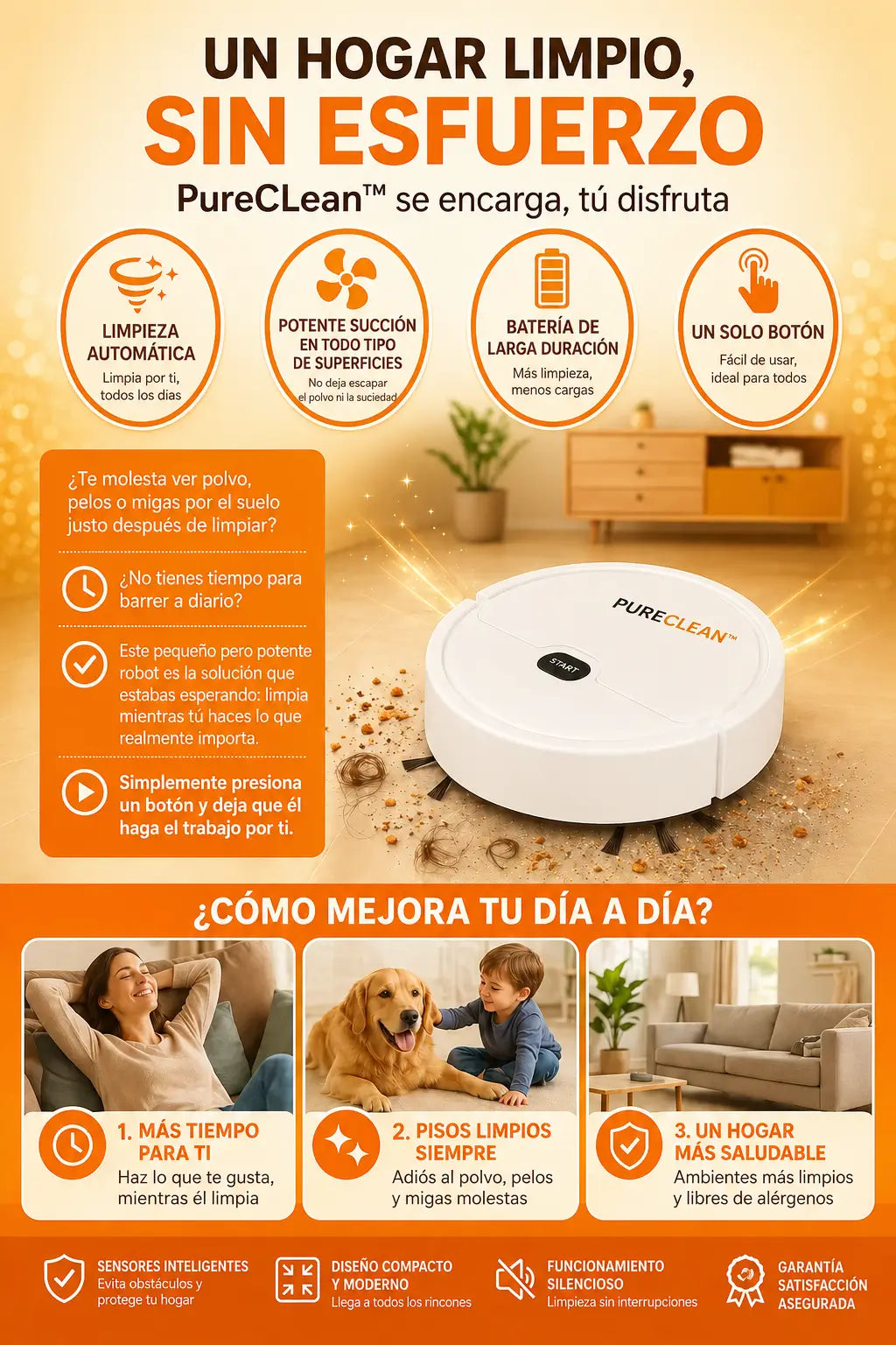 PureClean - Limpieza automática en cada rincón de tu hogar - 50% de descuento CYBERDAY