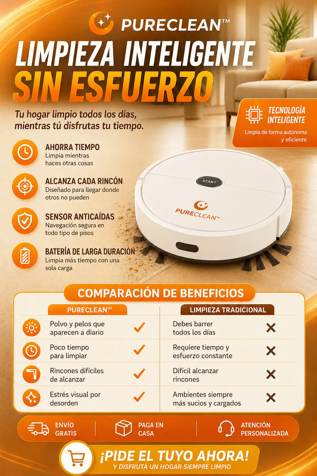 PureClean - Limpieza automática en cada rincón de tu hogar - 50% de descuento CYBERDAY