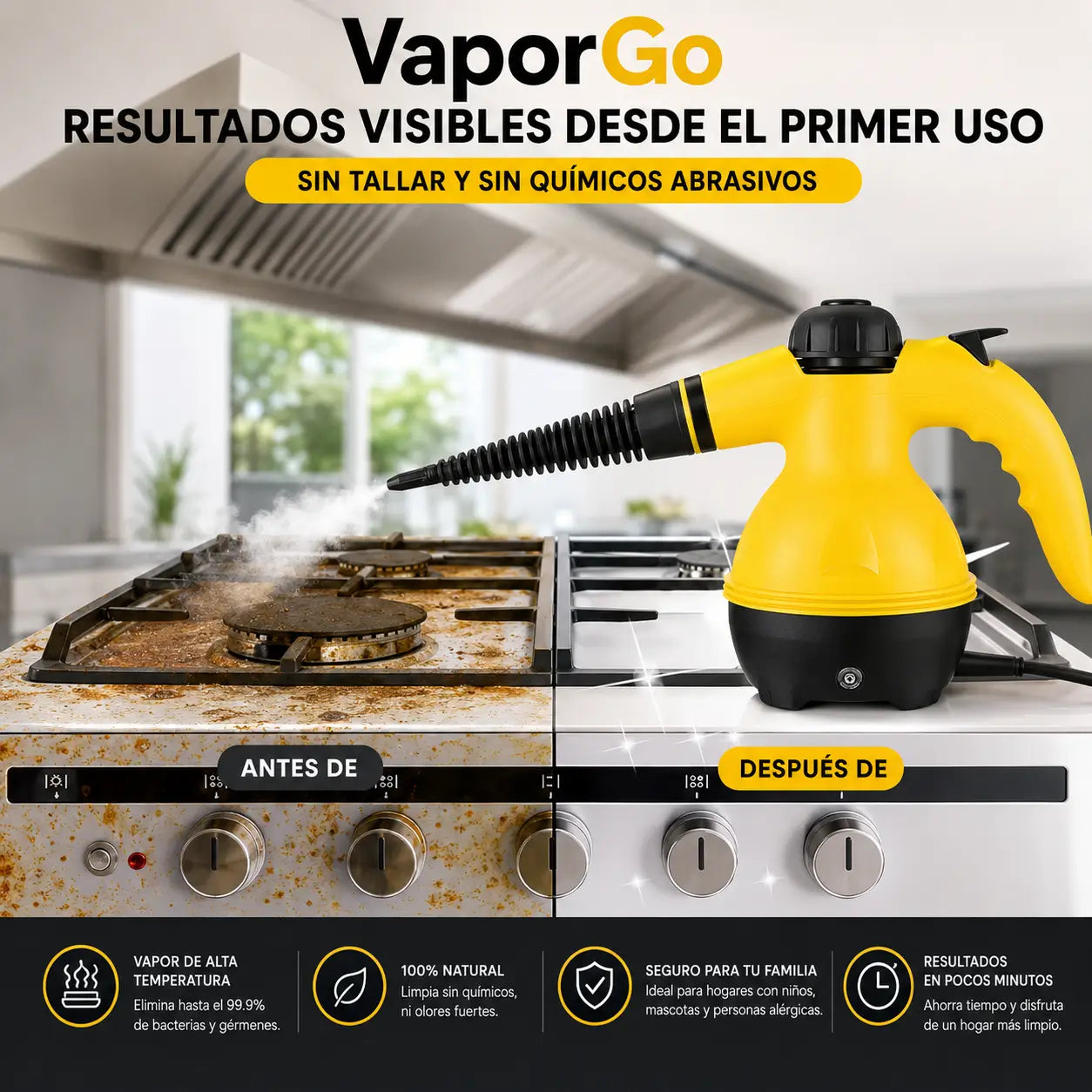 VaporGo – Limpieza profunda sin químicos en minutos + Regalo