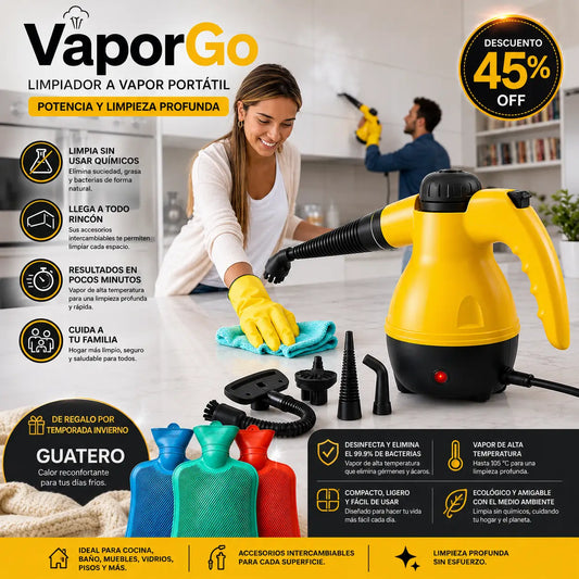 VaporGo – Limpieza profunda sin químicos en minutos + Regalo