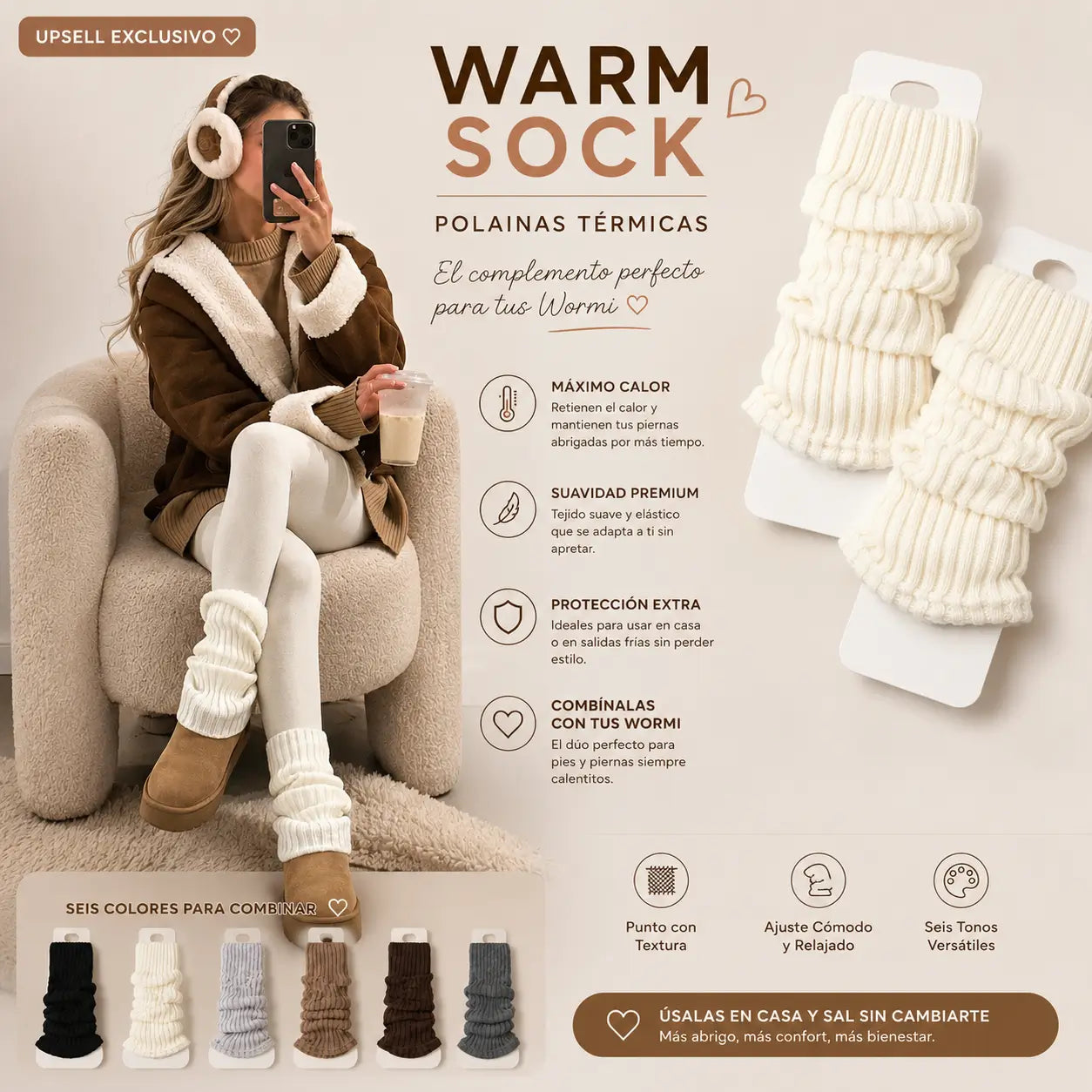 WarmSock - Abrigo y estilo extra desde el tobillo hasta la rodilla