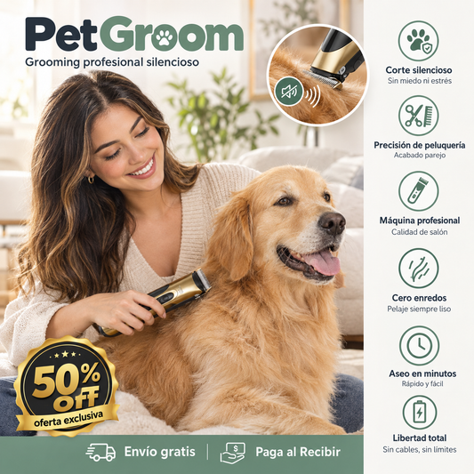 PetGroom - Grooming profesional silencioso - Maquina + Accesorios