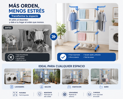 TENDEDERO ORGANIZADOR DE ROPA