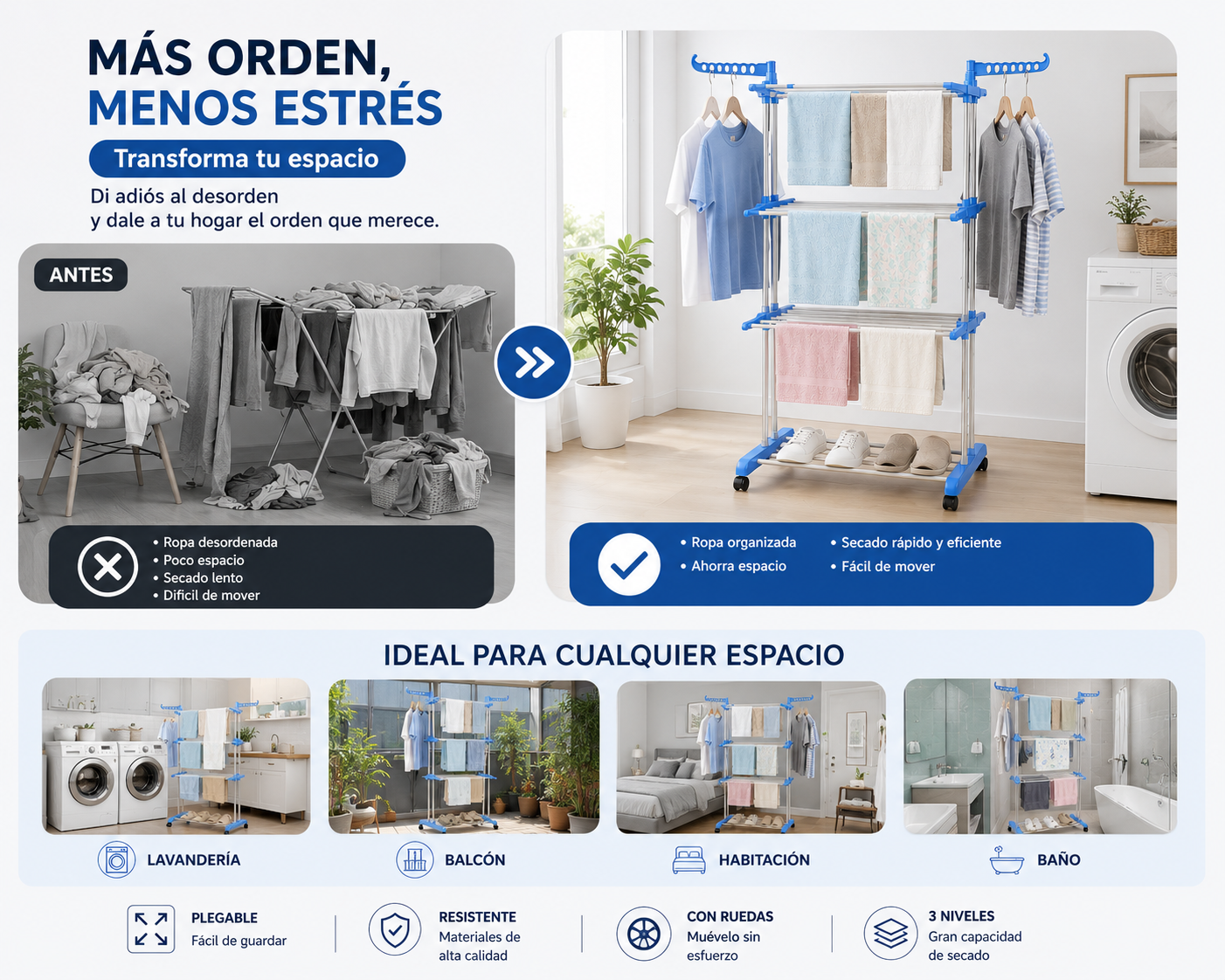DryRack - Más espacio, más ropa seca