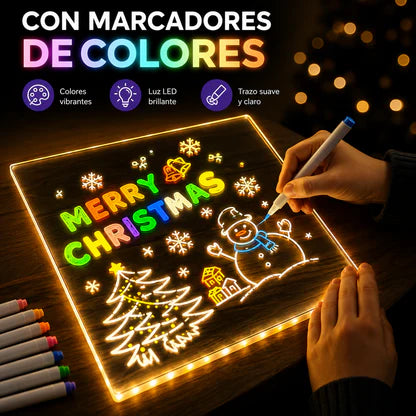 LumiKids – Se carga, se ilumina y eres un artista  -  Pizarra LED + Lapices