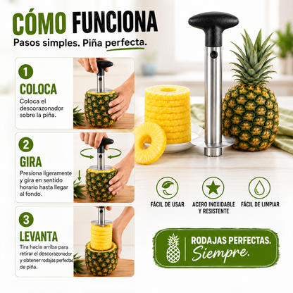 Pelador de Piña - Pela, descorazona y corta de una vez