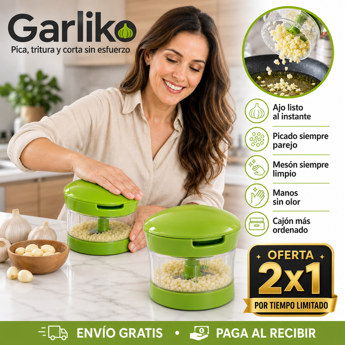 Garliko - Pica, tritura y corta sin esfuerzo. - OFERTA 2X1