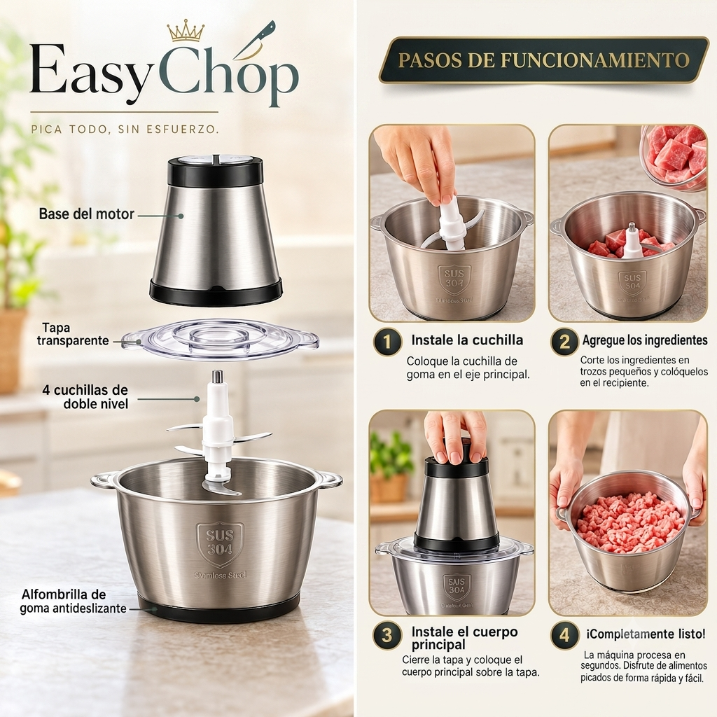 EasyChop - Pica Todo, Sin Esfuerzo - 2 Litros