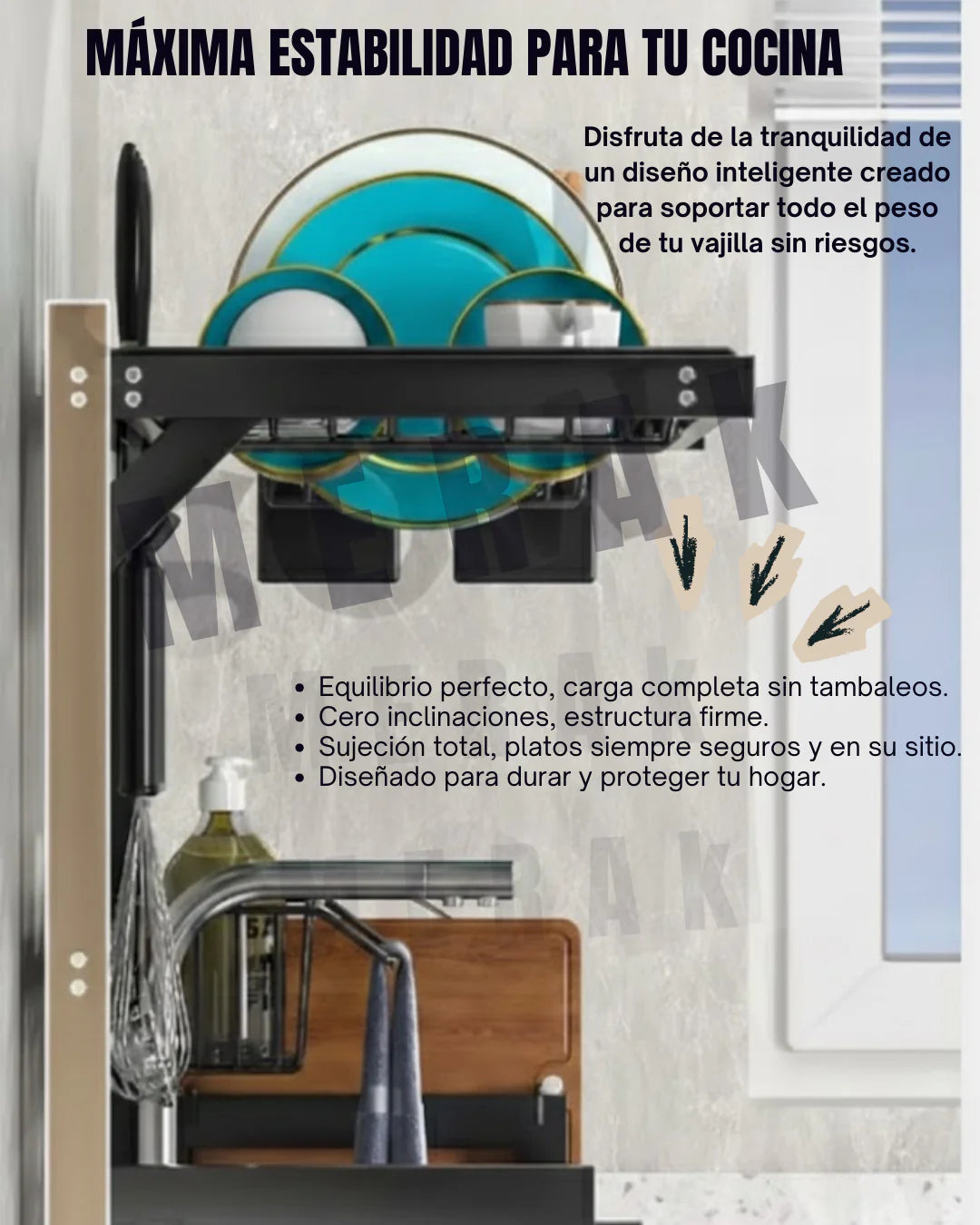 Rack Escurridor Lavaplatos SINK HOME + Accesorios