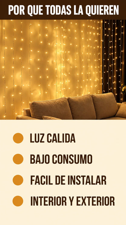 Veluz - Cortina de luz cálida que viste tu hogar - 3x2 M