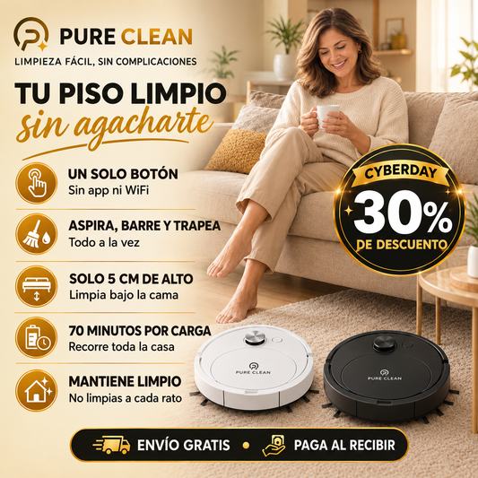 PureClean - El piso limpio sin agacharte / Simple: Sin App, sin WiFi - 30% de descuento