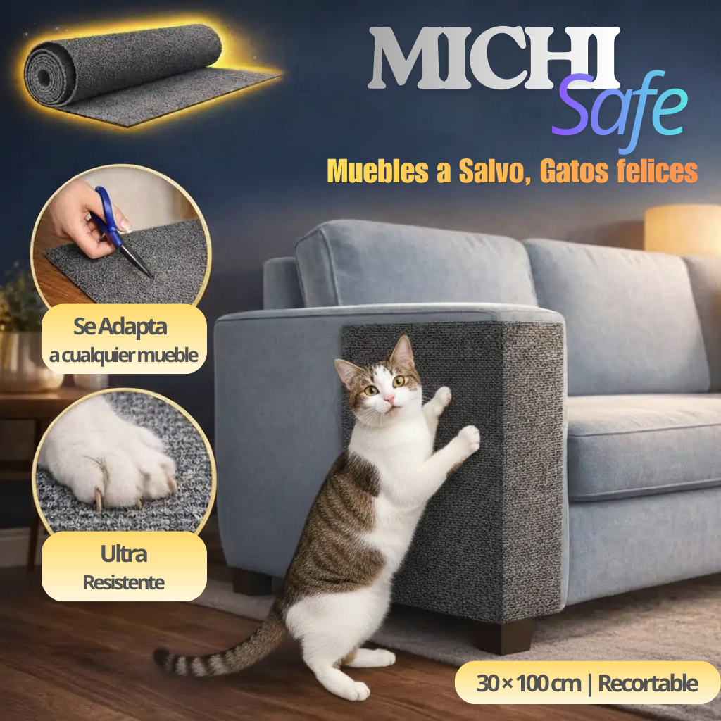 MICHISAFE® | Muebles a Salvo - Gatos Felices | RASCADOR ADHESIVO PARA GATOS