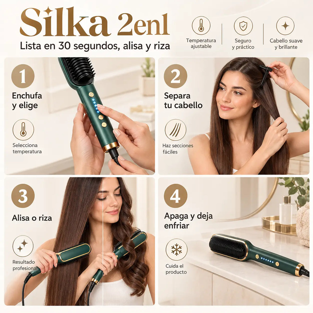 Silka 2en1 - Lista en 30 segundos, alisa y riza