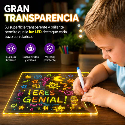 LumiKids – Se carga, se ilumina y eres un artista  -  Pizarra LED + Lapices