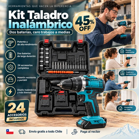 Kit Taladro Inalambrico - Dos baterías, cero trabajos a medias