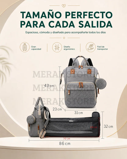 BabyNido - Pañalera, Cuna  y cambiador en una sola mochila