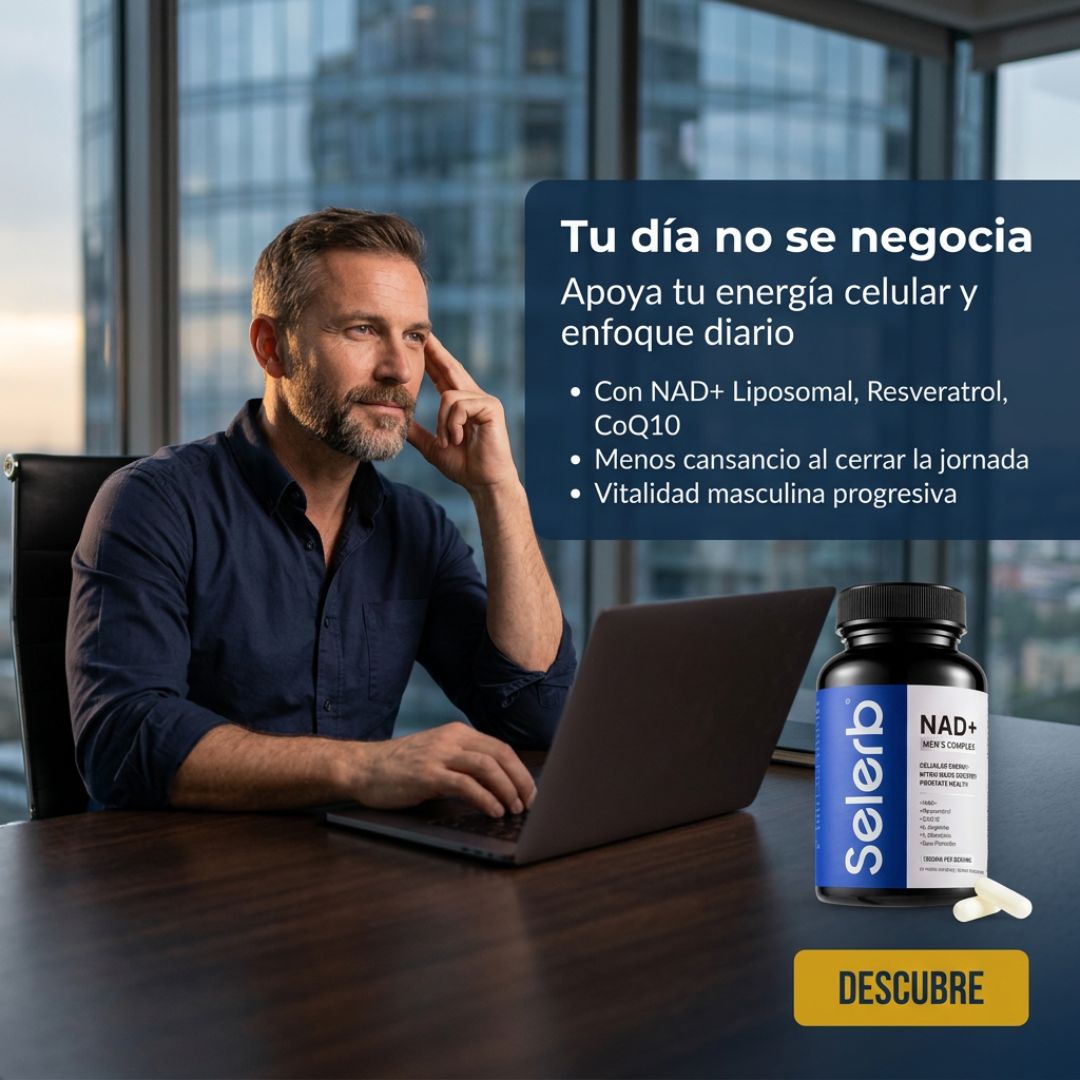 Selerb NAD+ Resveratrol x 60 Caps - SALUD MASCULINA, SIN RODEOS.