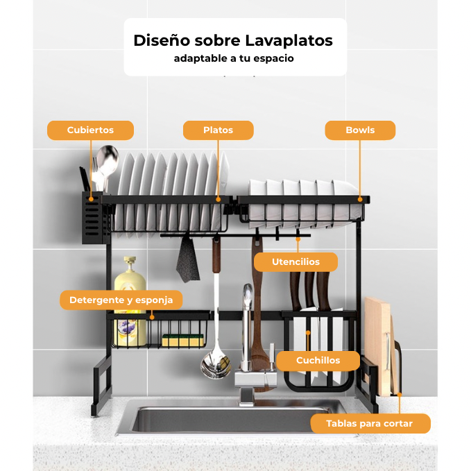 Rack Escurridor Lavaplatos SINK HOME + Accesorios